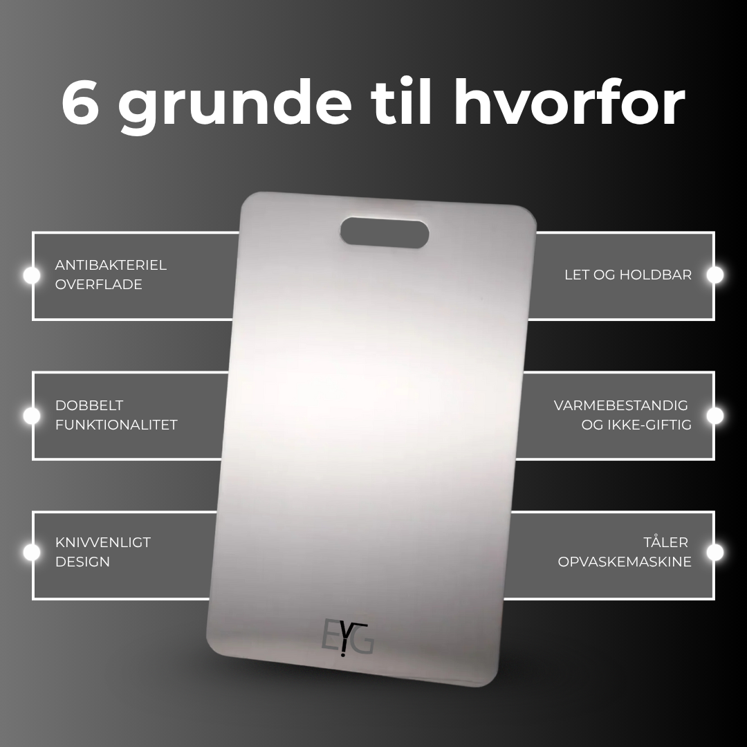 EVIG™,Skærebræt i 100 % ren titanium: Ikke mere mikroplast, bakterier eller sløve knive