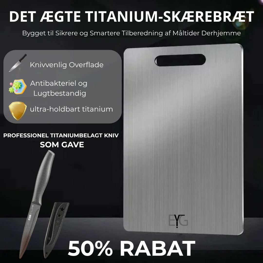 EVIG™,Skærebræt i 100 % ren titanium: Ikke mere mikroplast, bakterier eller sløve knive